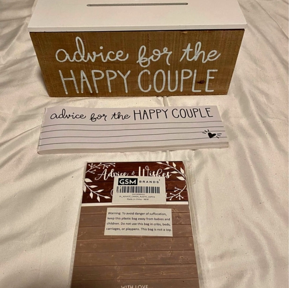 Advice box and cards wedding